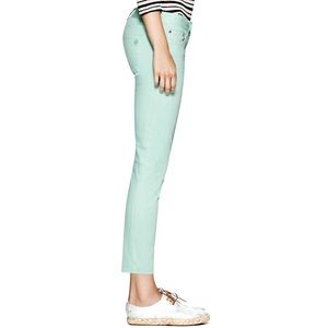 Tory Burch Alexa Cropped Skinny Jeans (pastel green)